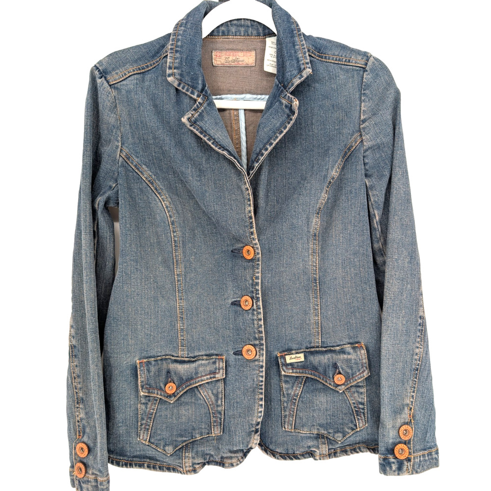 VTG 90s Y2K Levis Womens Denim Jacket Grunge‎ Boho Western Indie Rare Small
